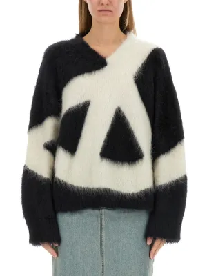 Abstract Design Oversized Sweater