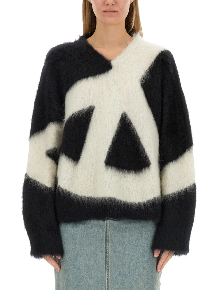 Abstract Design Oversized Sweater