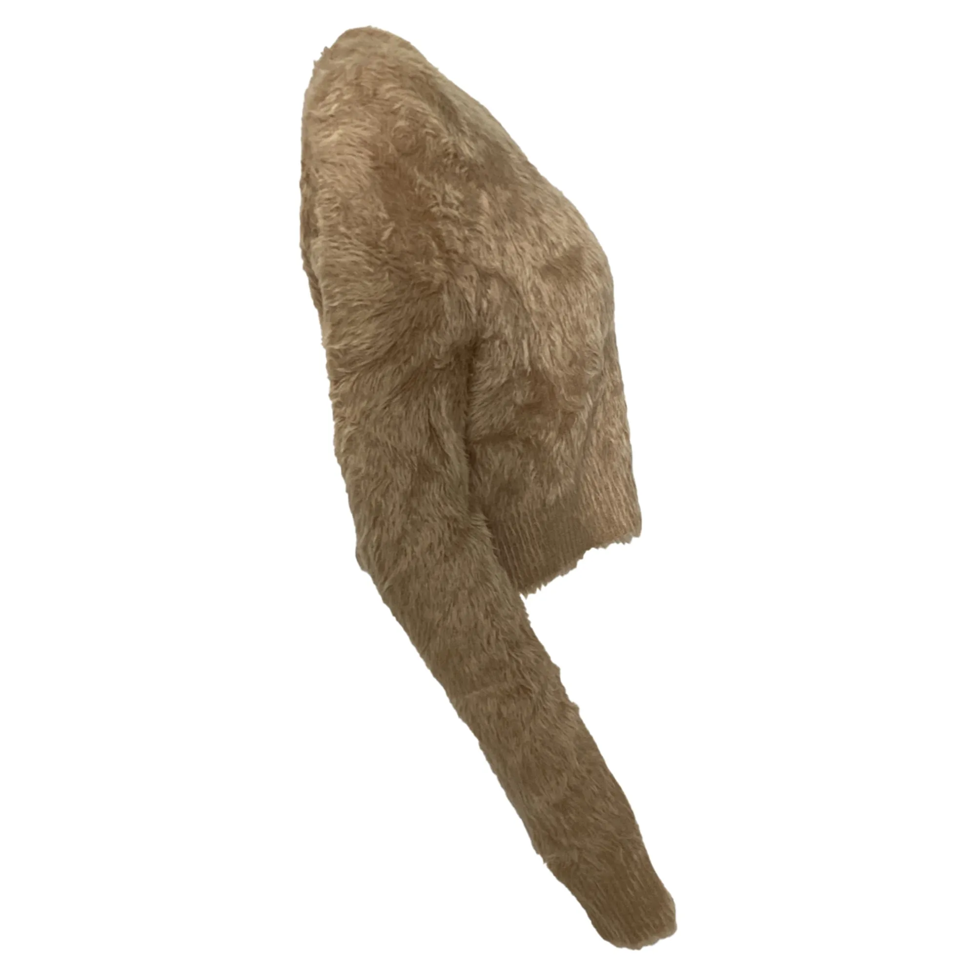 Acne Studios Brushed Cropped Cardigan in Brown Nylon