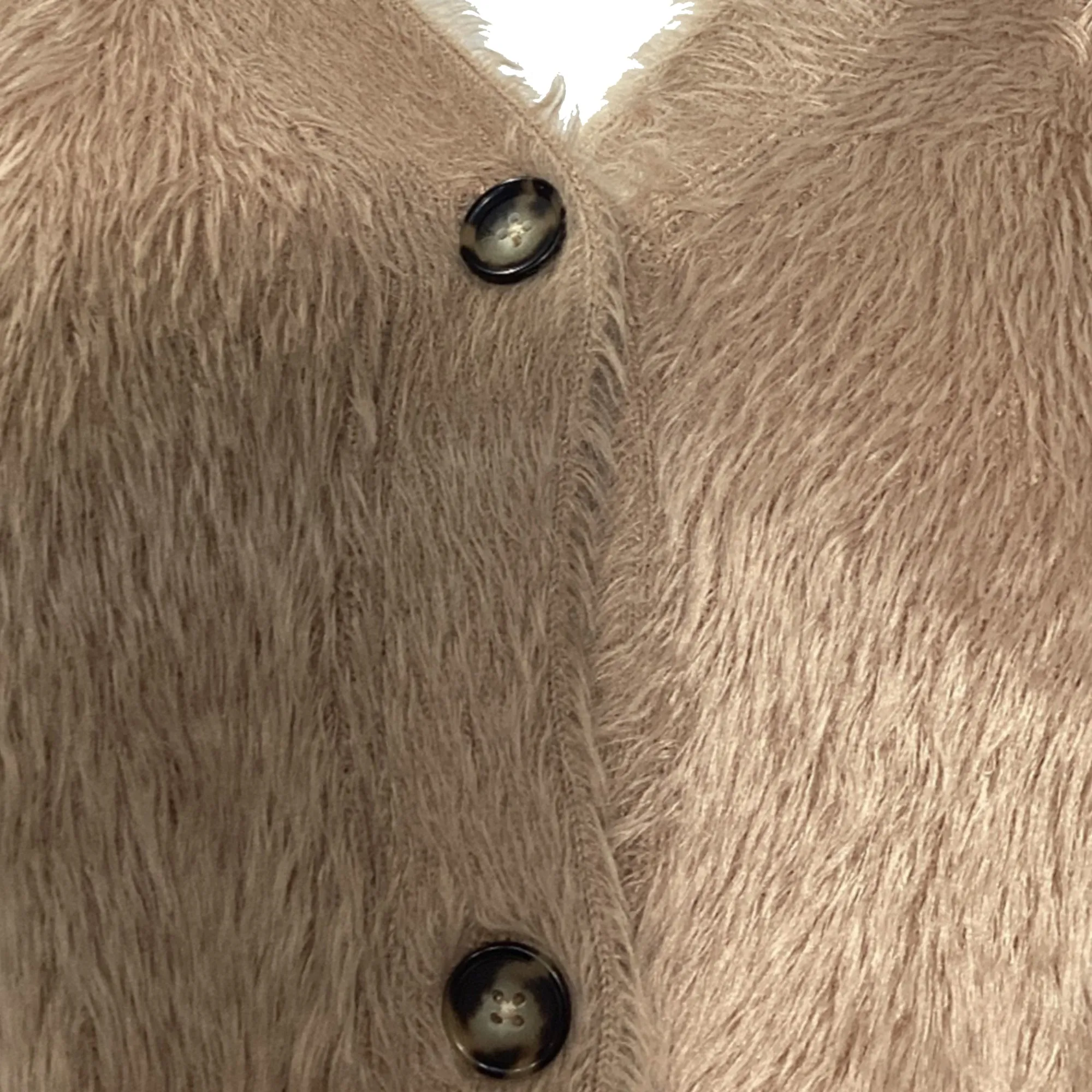 Acne Studios Brushed Cropped Cardigan in Brown Nylon