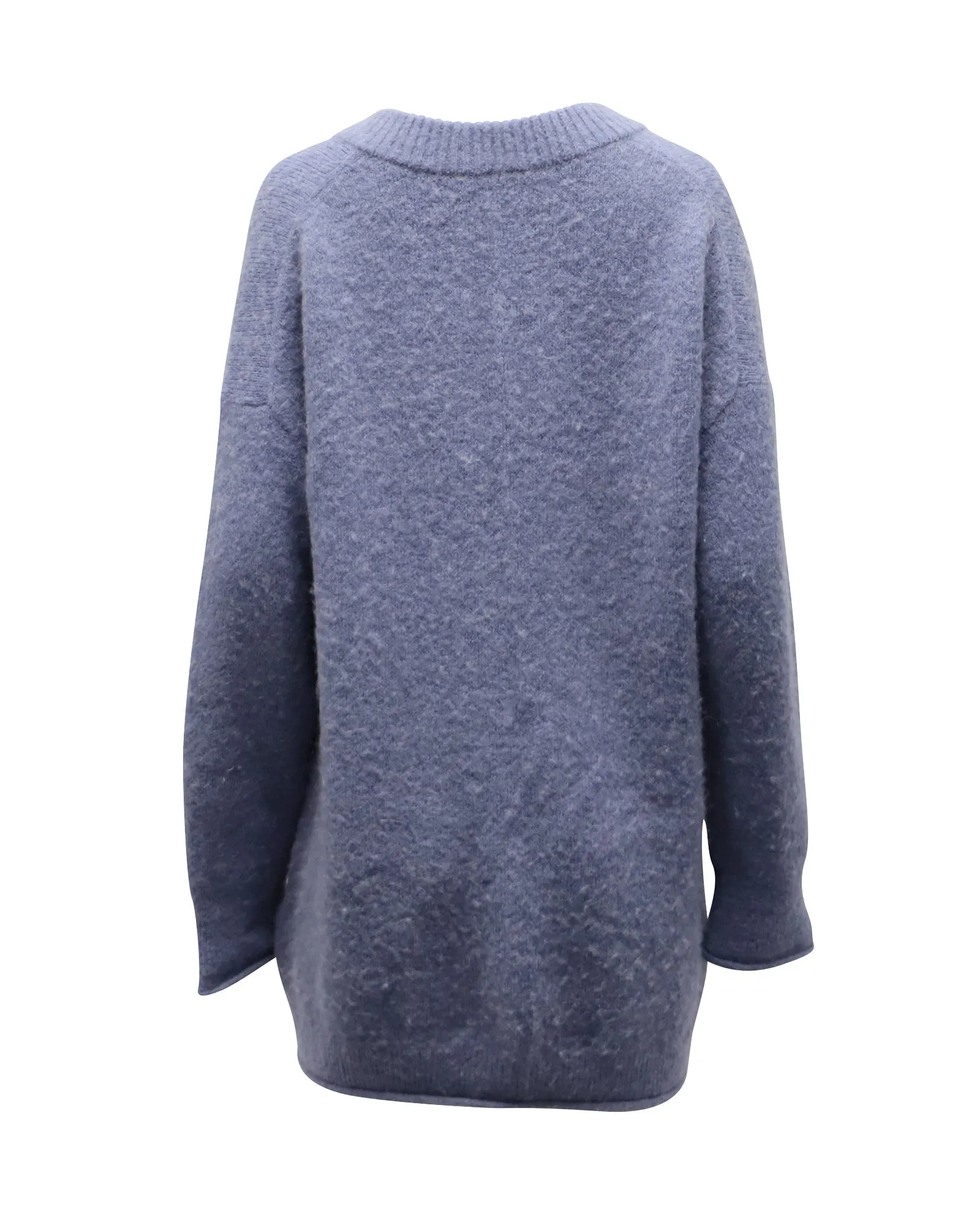 Acne Studios Keandra V Neck Sweater in Blue Nylon