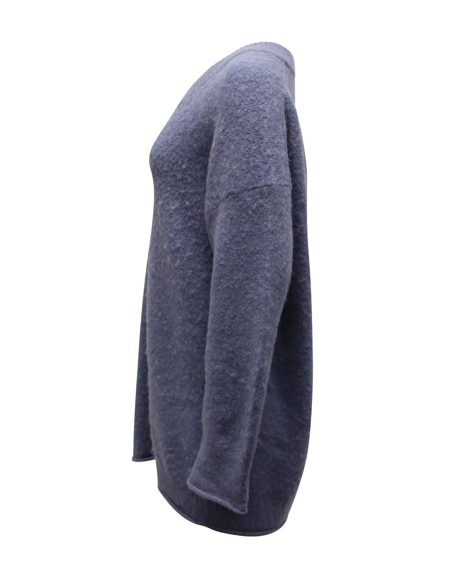 Acne Studios Keandra V Neck Sweater in Blue Nylon