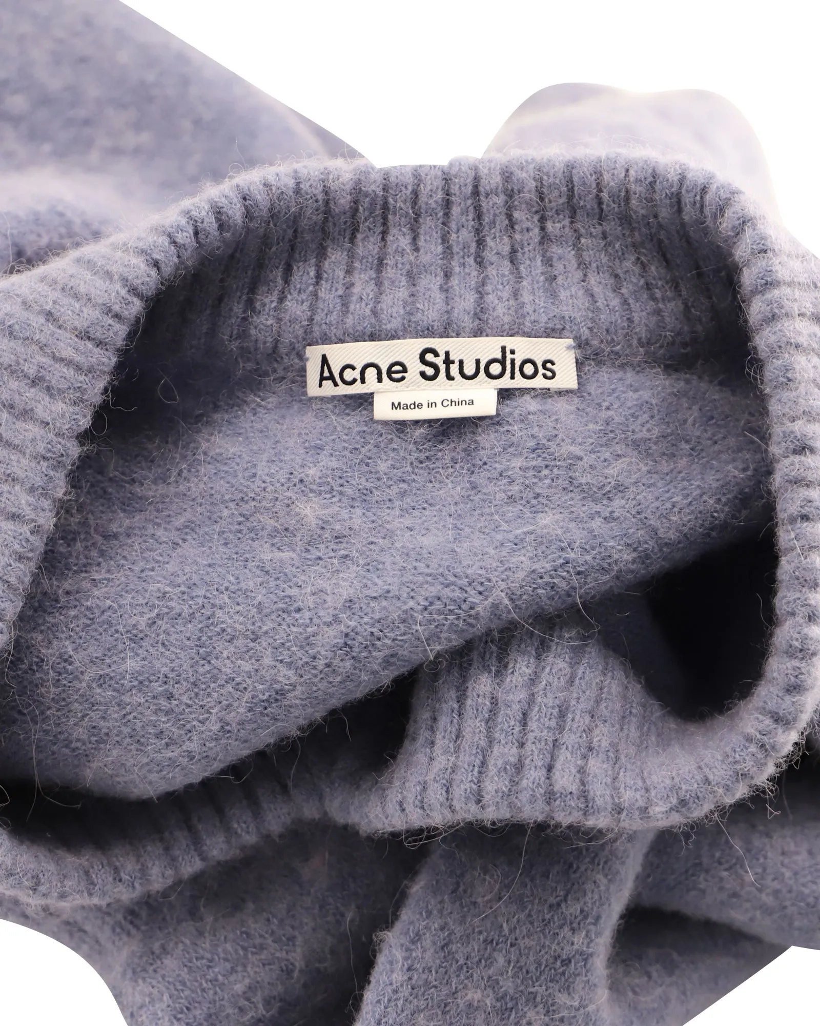 Acne Studios Keandra V Neck Sweater in Blue Nylon