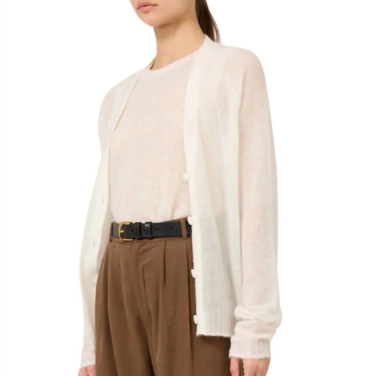 Addison Cardigan In Ivory