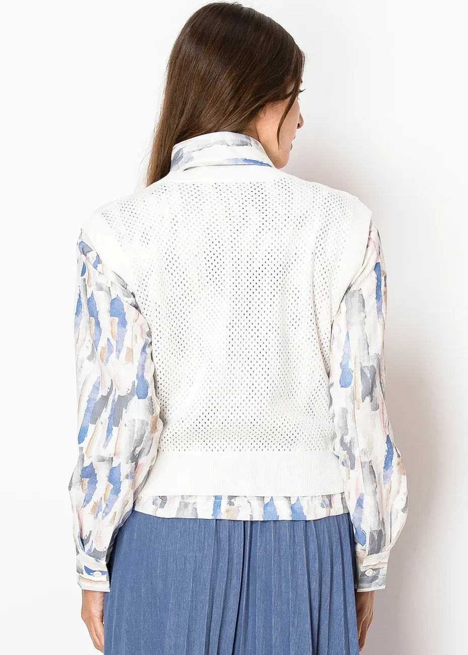 Airy White Knit Vest