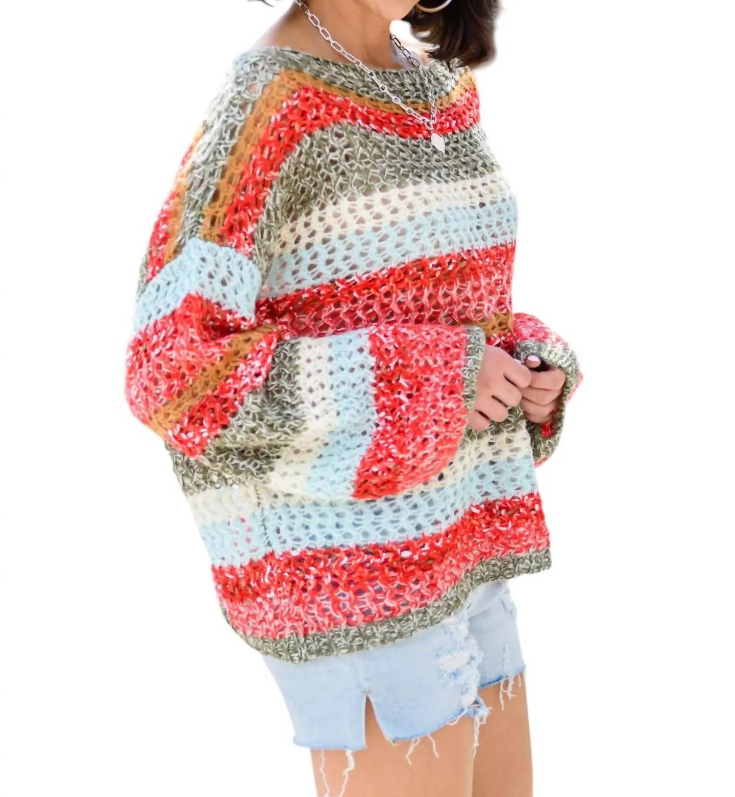 All Cozied Up Sweater In Multi Color