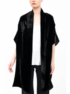 Amari Shrug With Silk Contrast In Black