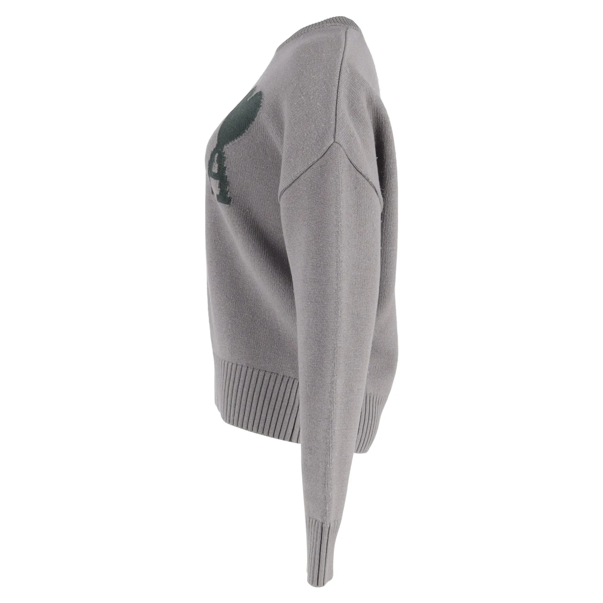 Ami ADC Intarsia Sweater in Grey Wool
