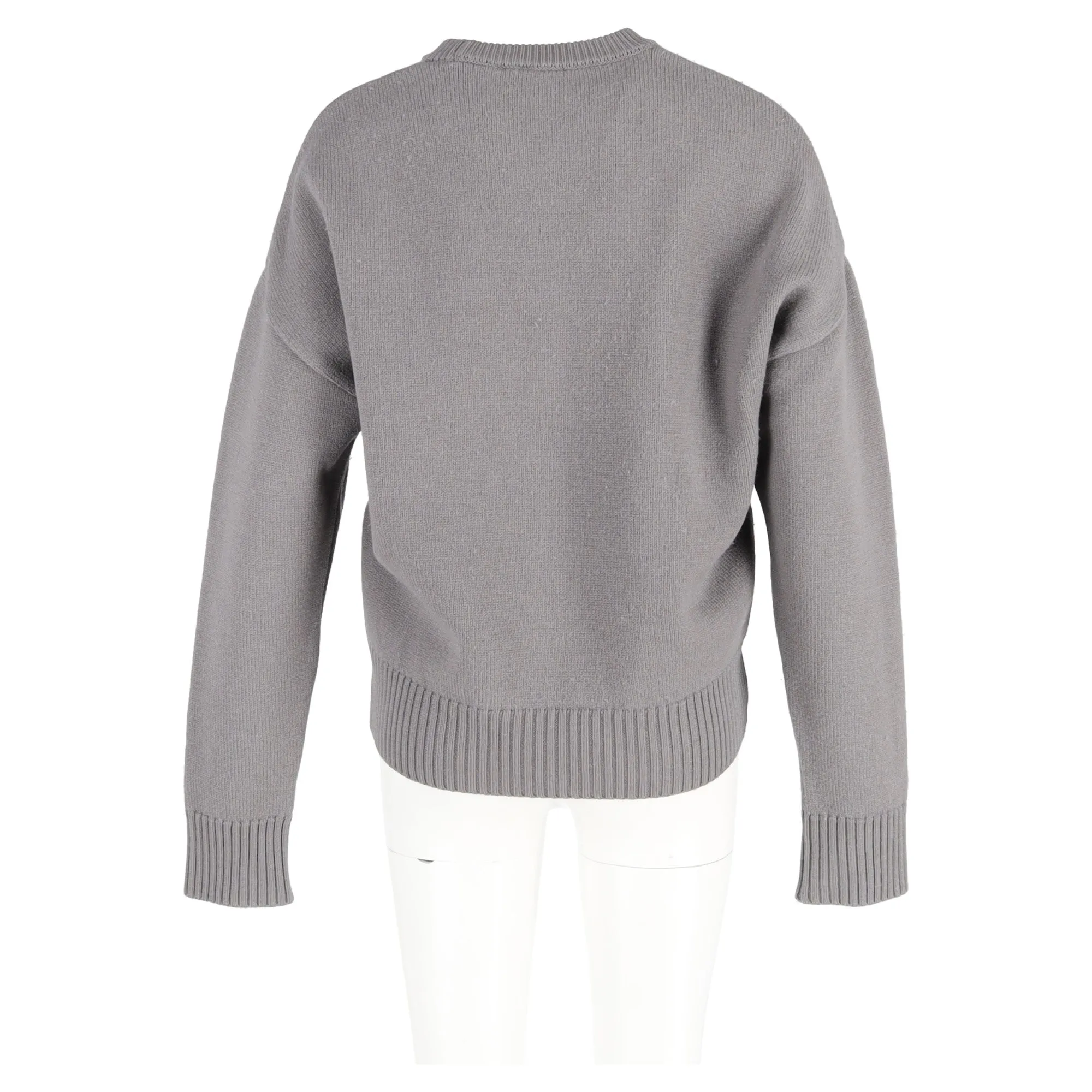 Ami ADC Intarsia Sweater in Grey Wool