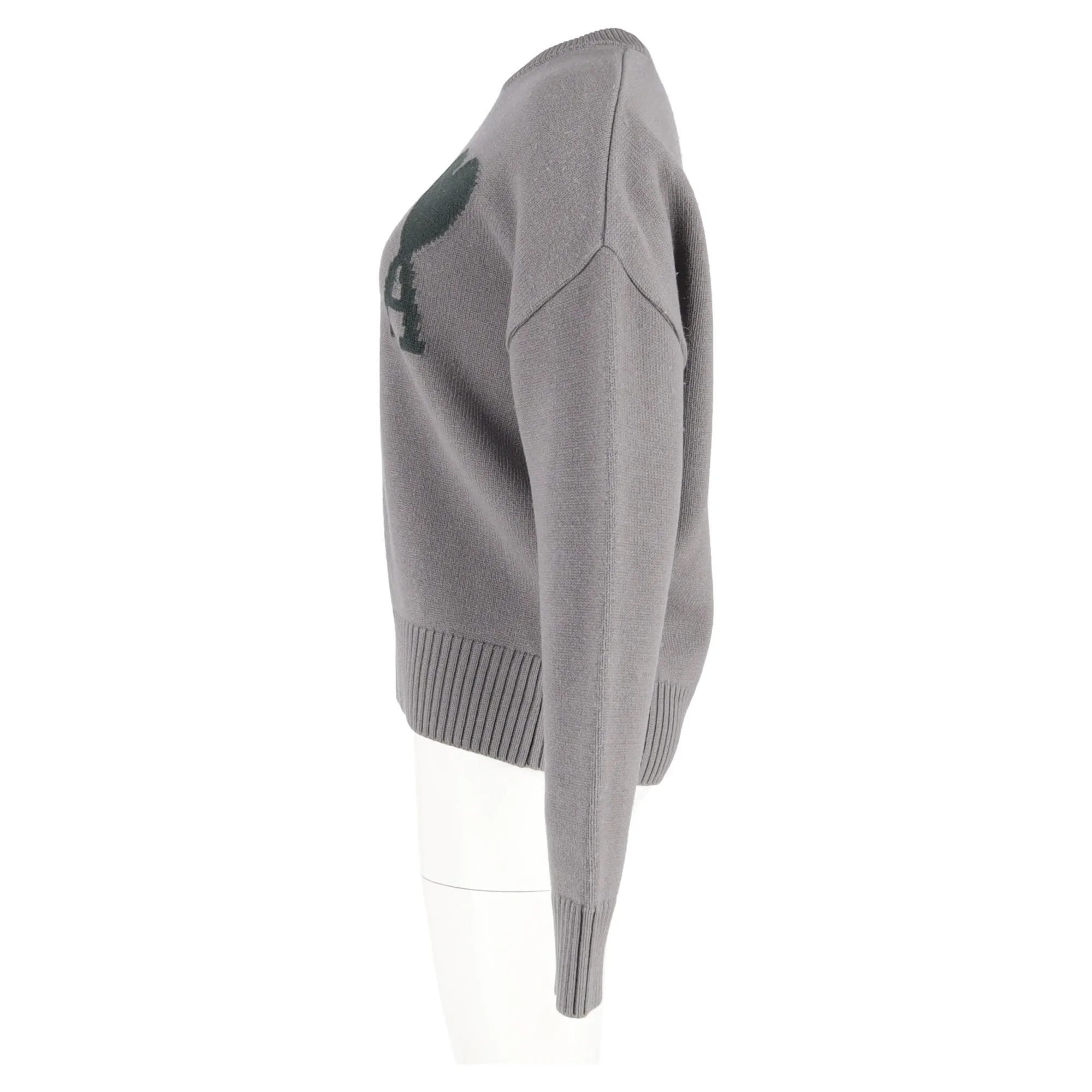 Ami ADC Intarsia Sweater in Grey Wool