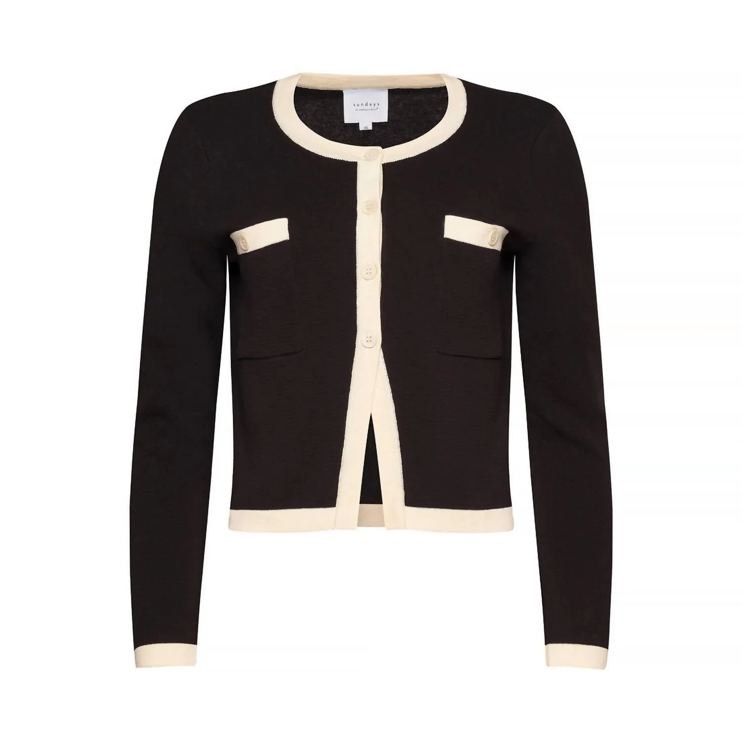 Amora Cardigan In Black/ivory