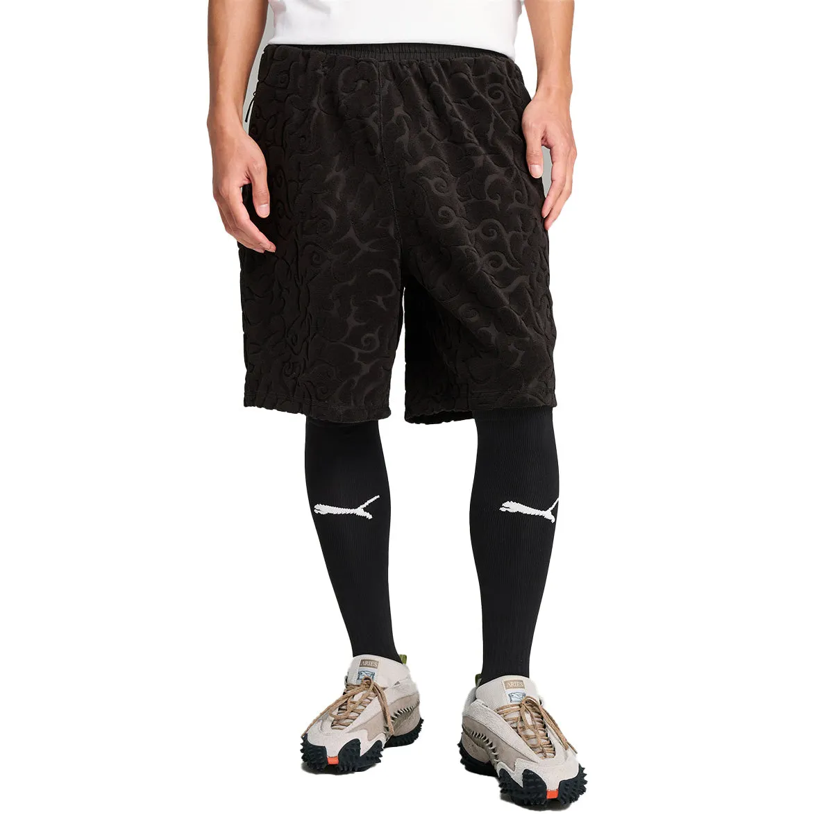   Aries Toweling Shorts 'PUMA Black'