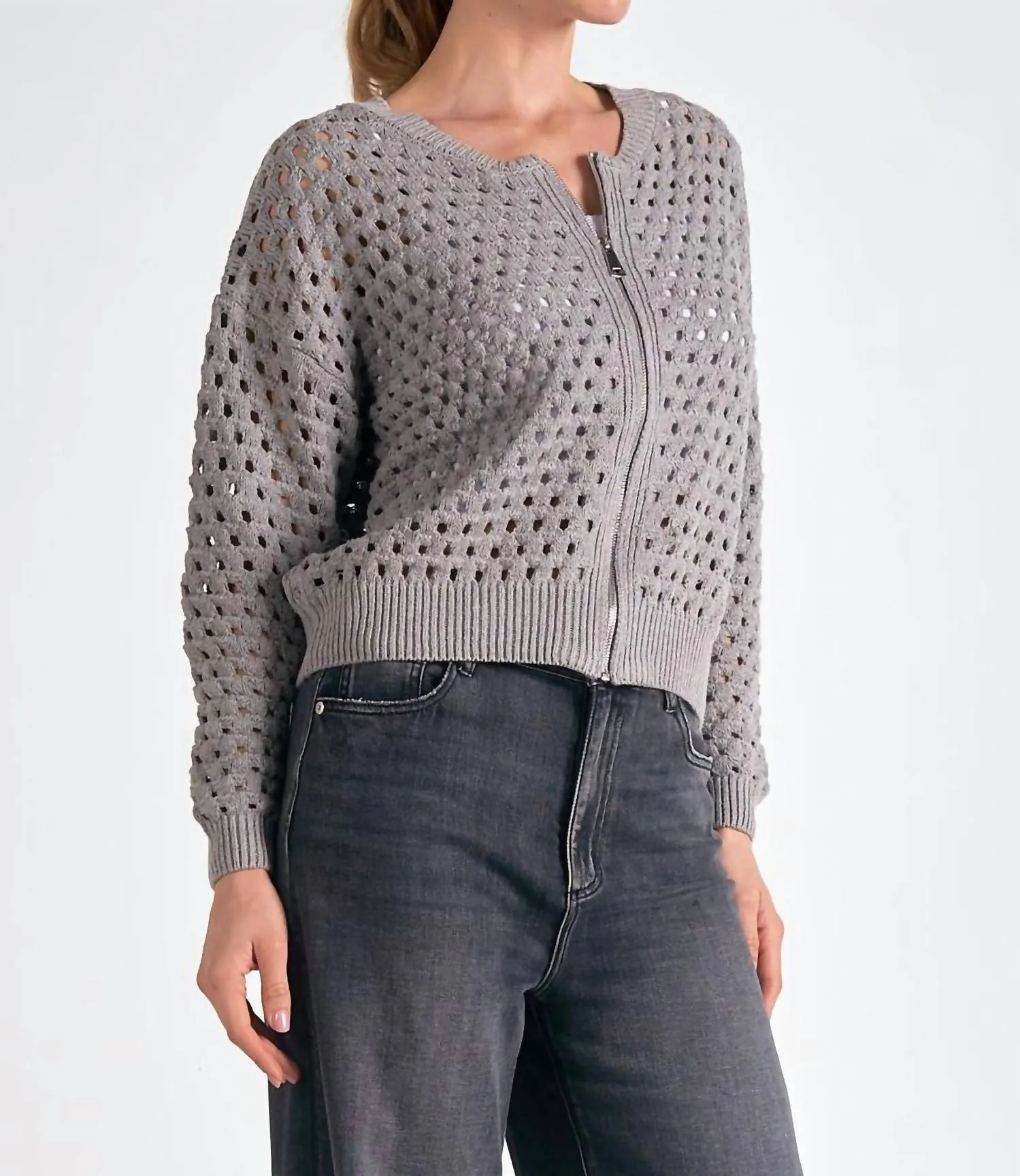 Aster Sweater Cardigan In Gray