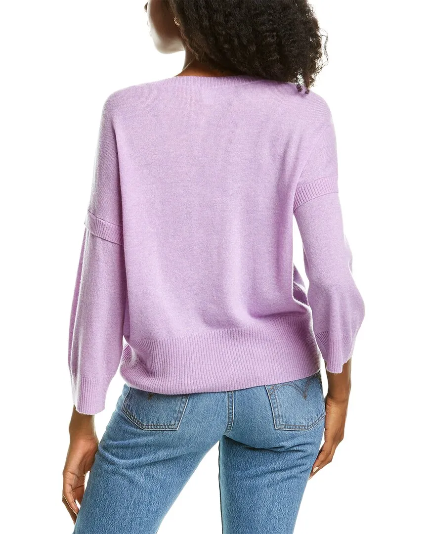 Autumn Cashmere Elbow-Sleeve Cashmere Sweater