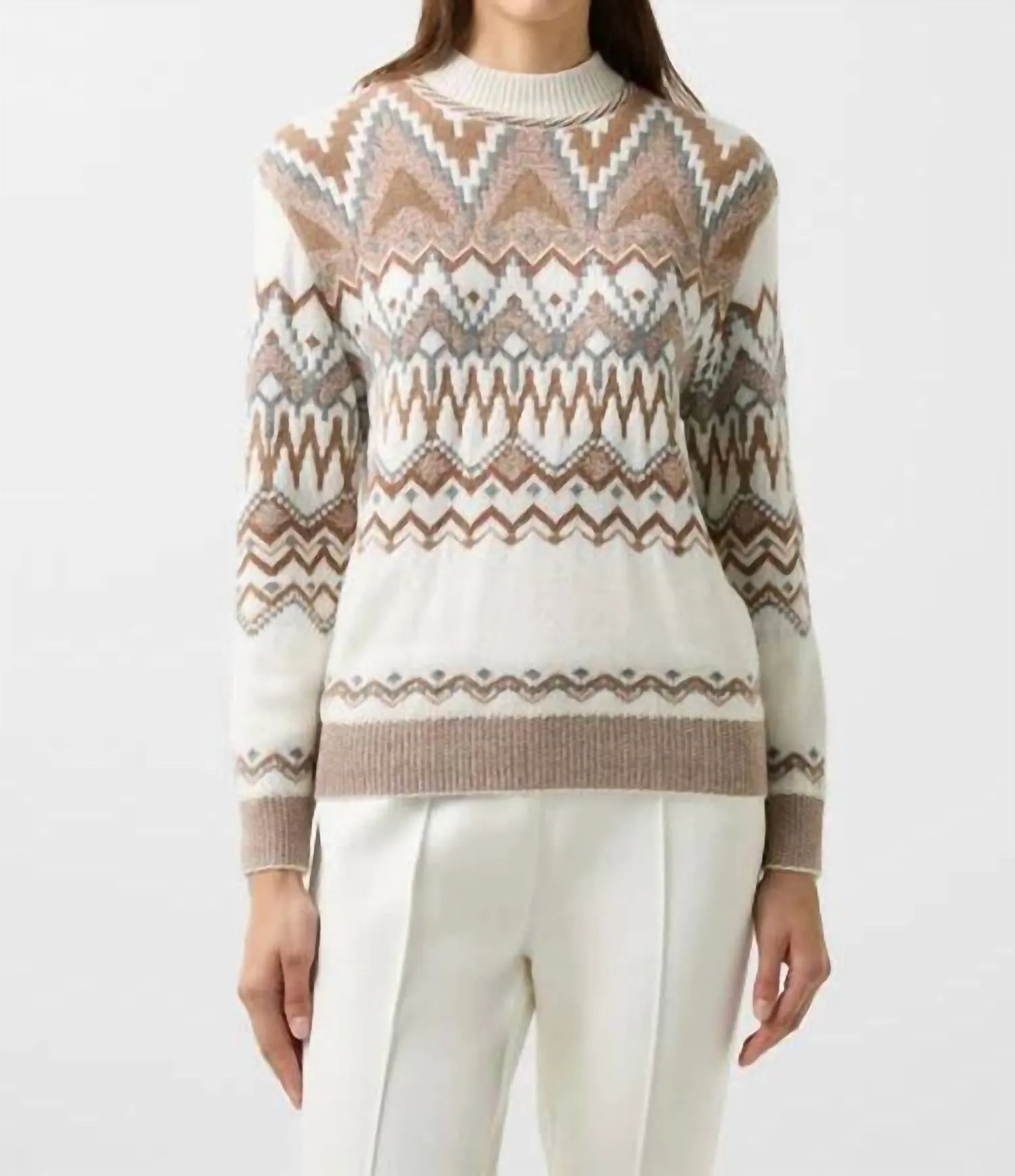 Avena Norwegian Sweater In Eggshell