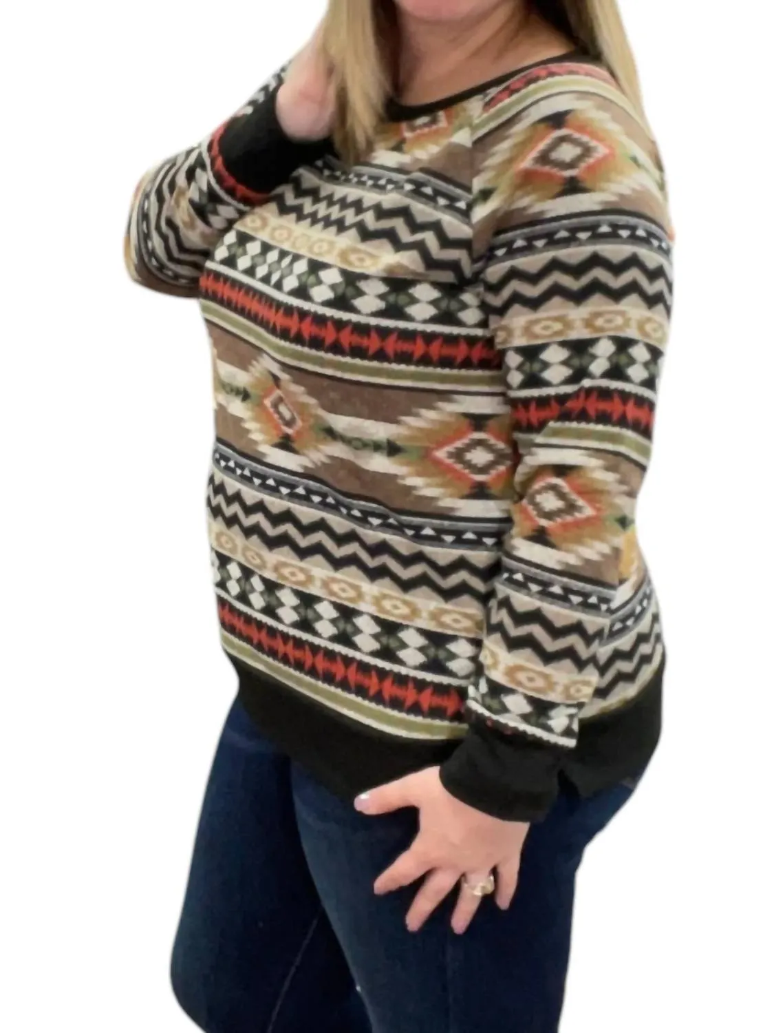 Aztec Weekender Sweater In Charcoal