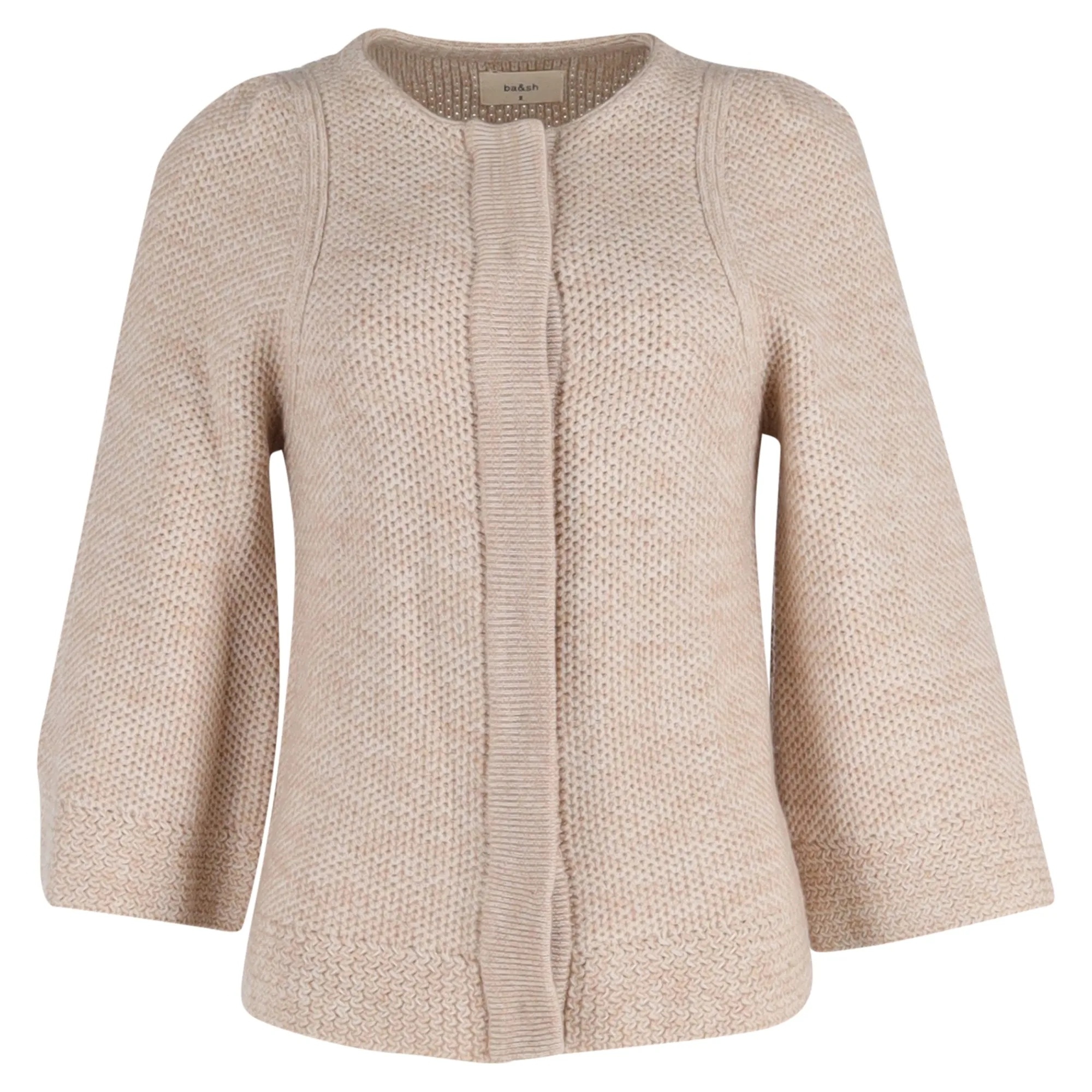 Ba&Sh Knitted Cardigan in Cream Wool