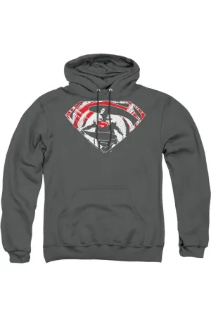 Batman V Superman Super Splatter Logo Adult Pull Over Hoodie / Hooded Sweatshirt