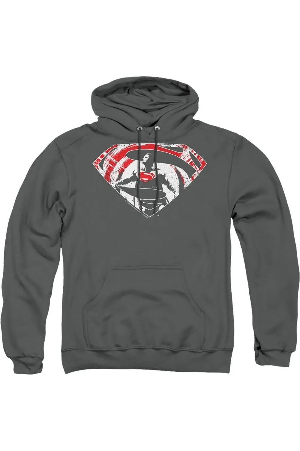 Batman V Superman Super Splatter Logo Adult Pull Over Hoodie / Hooded Sweatshirt