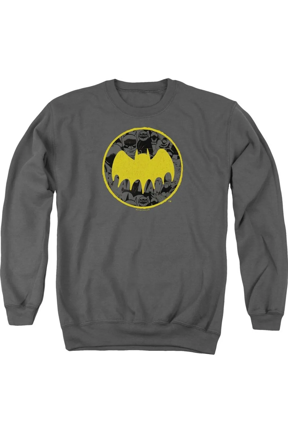 Batman Vintage Symbol Collage Adult Crewneck Sweatshirt