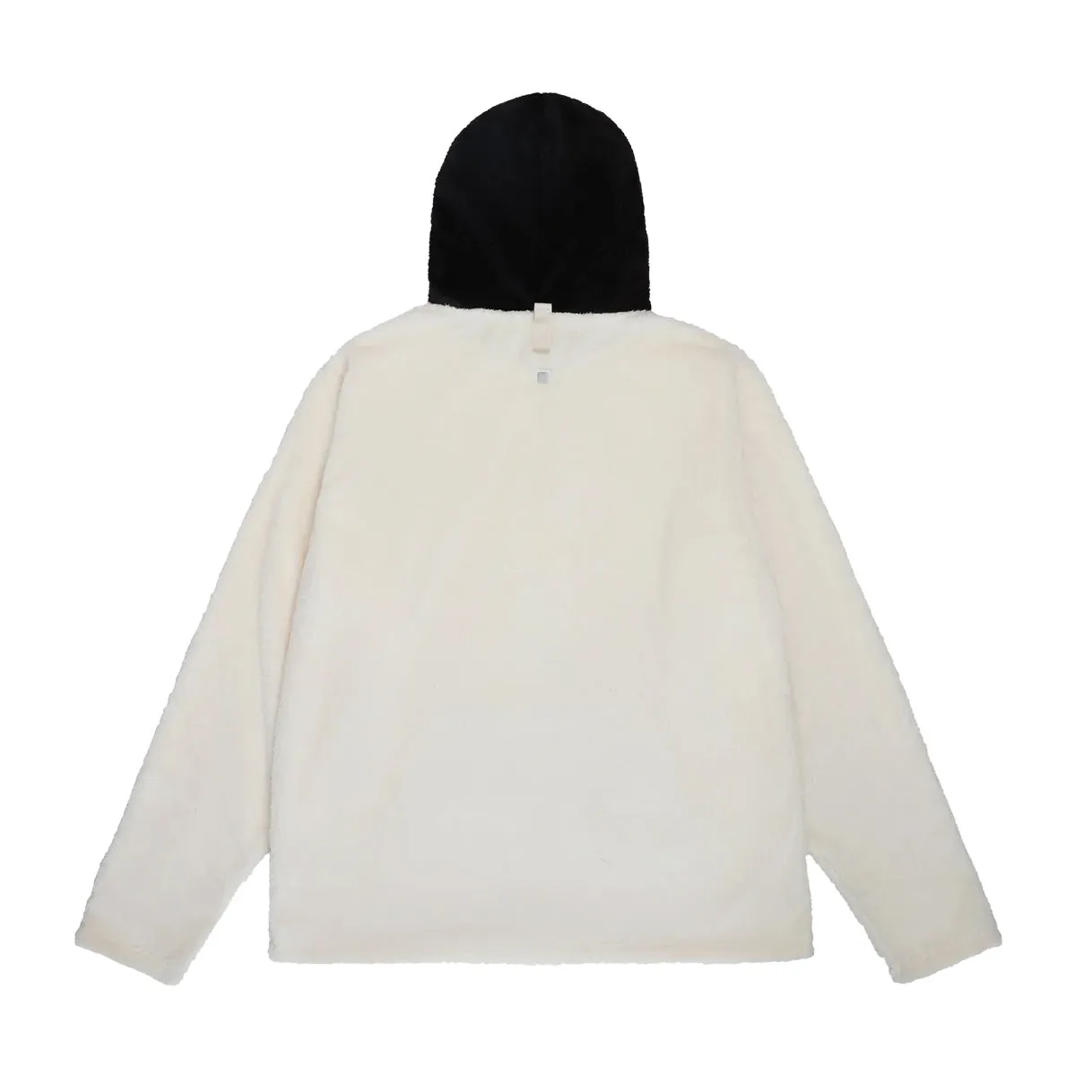 Bear Patch Boa Fleece Pullover Hood 'Ecru'
