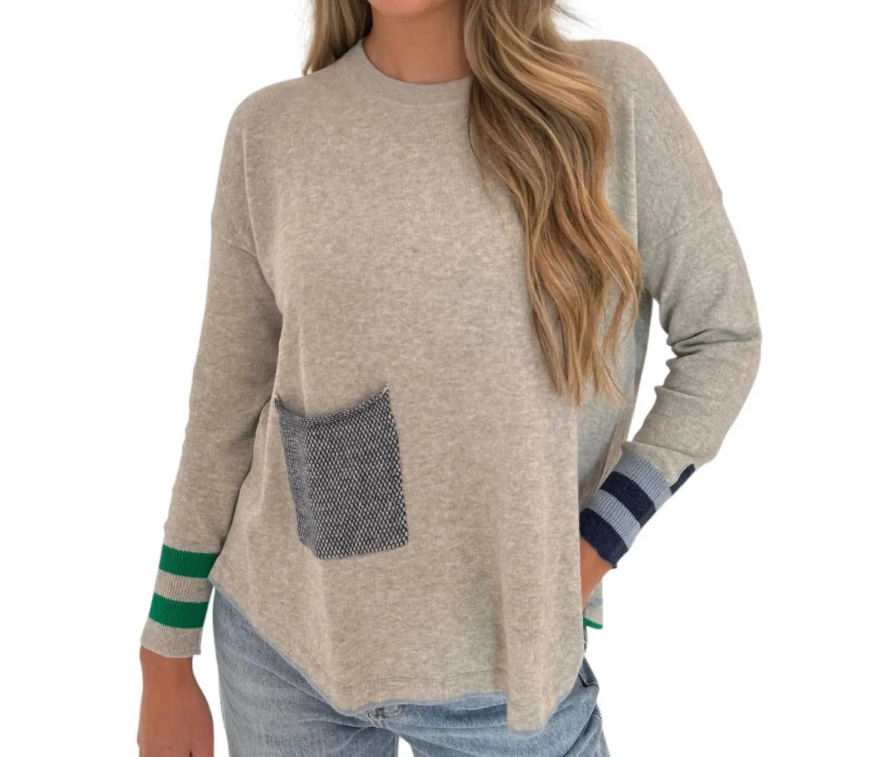 Birdseye Trim Sweater In Marl