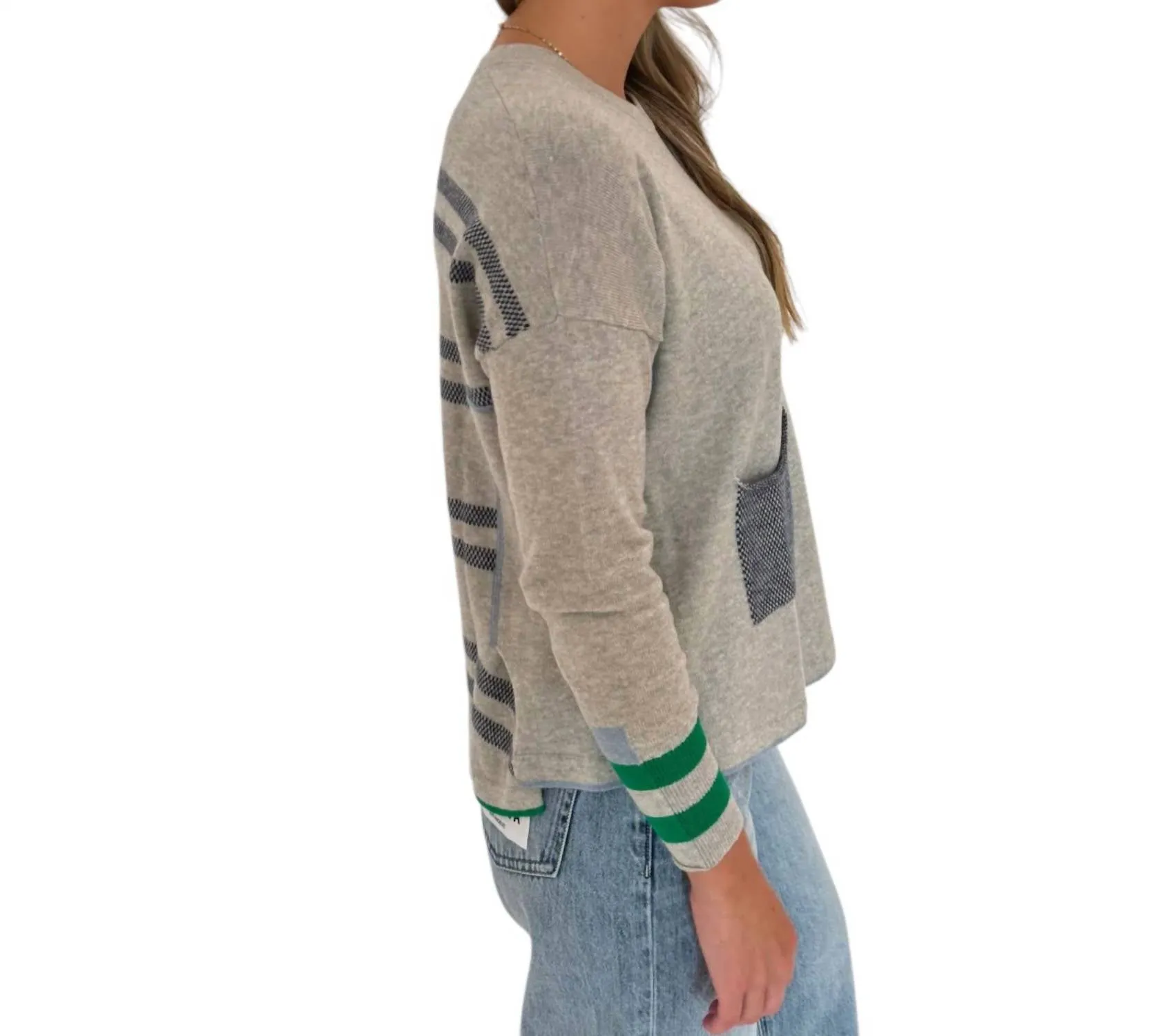 Birdseye Trim Sweater In Marl