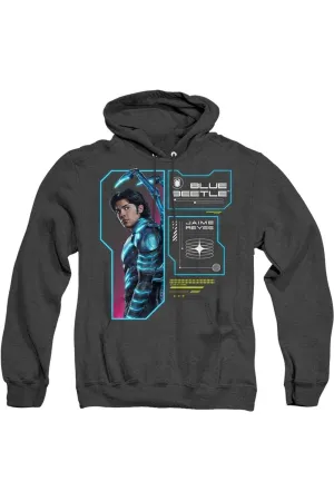 Blue Beetle (2023) Data Read Out Adult Heather Hoodie / Hooded Sweatshirt