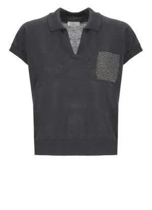 Blue Linen And Cotton Sweater
