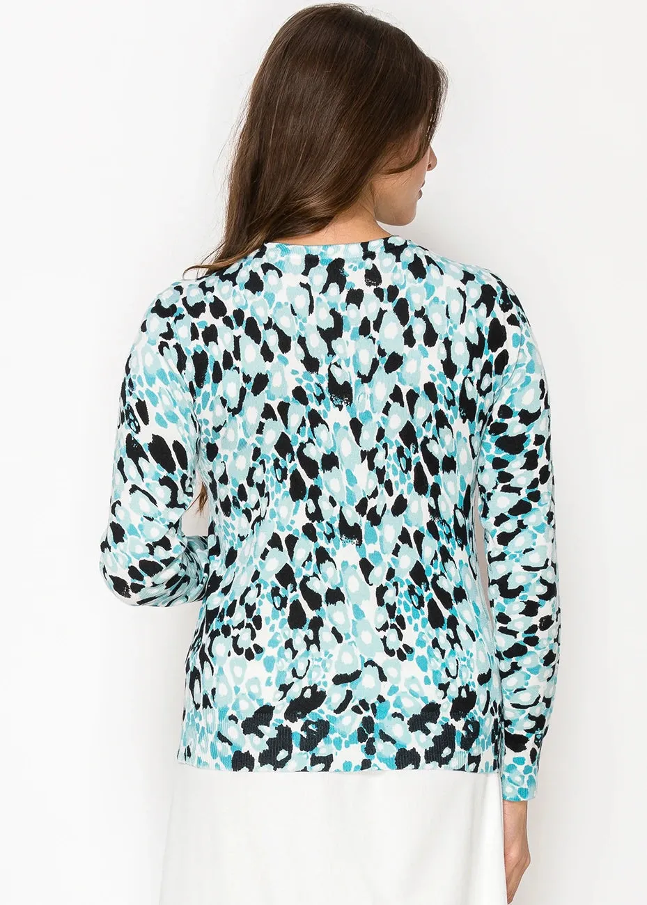 Blue Tones Printed Crewneck