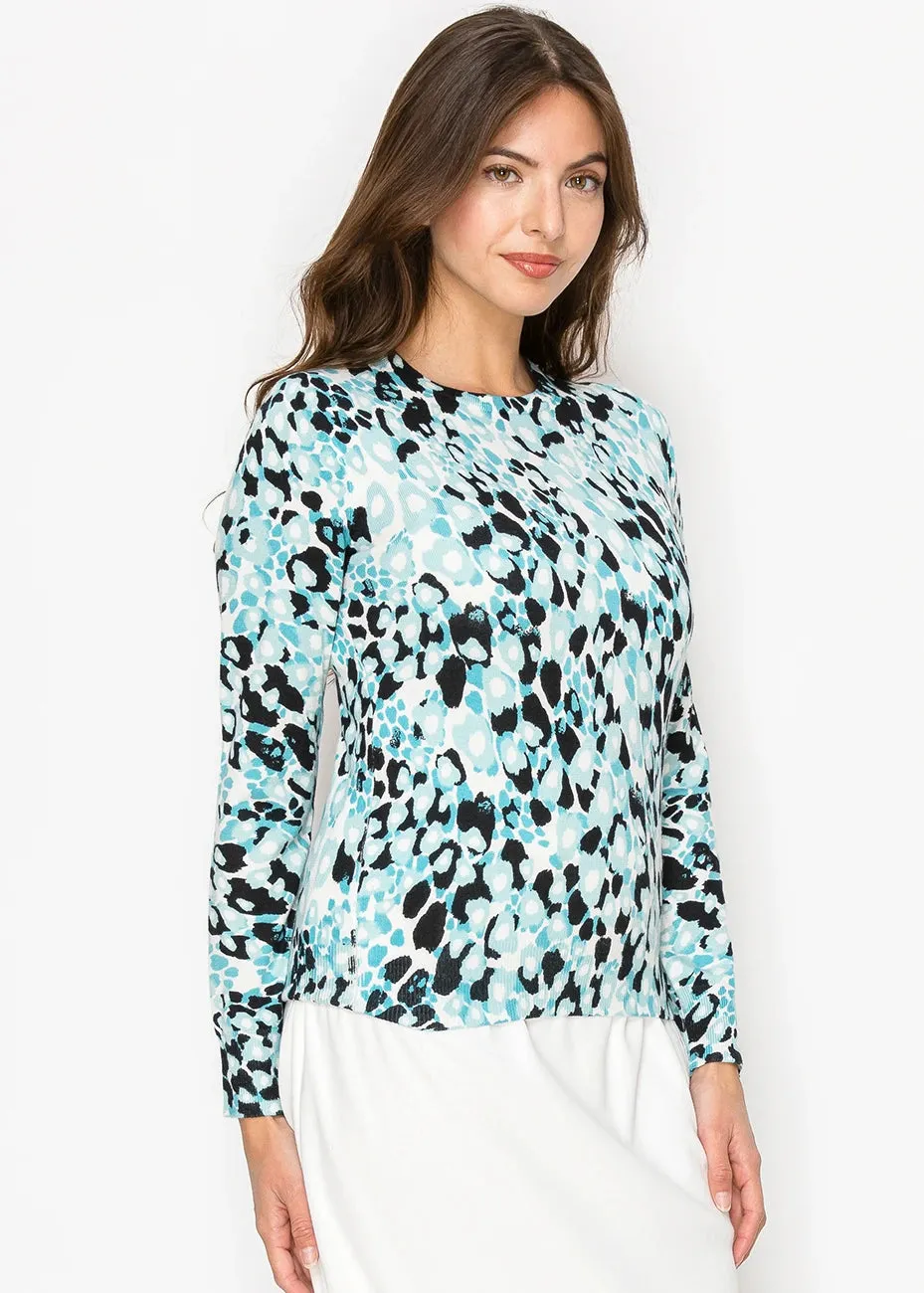 Blue Tones Printed Crewneck