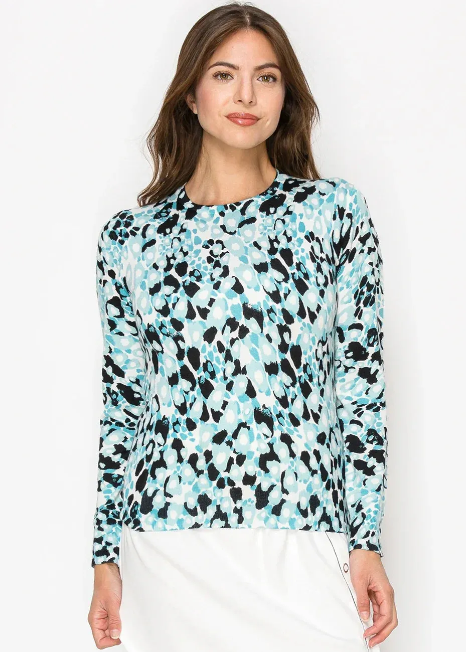 Blue Tones Printed Crewneck