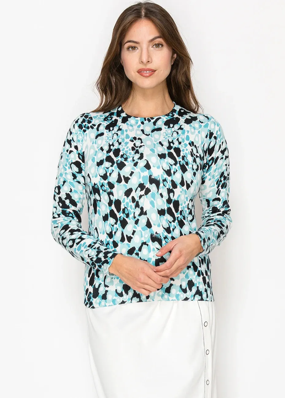 Blue Tones Printed Crewneck