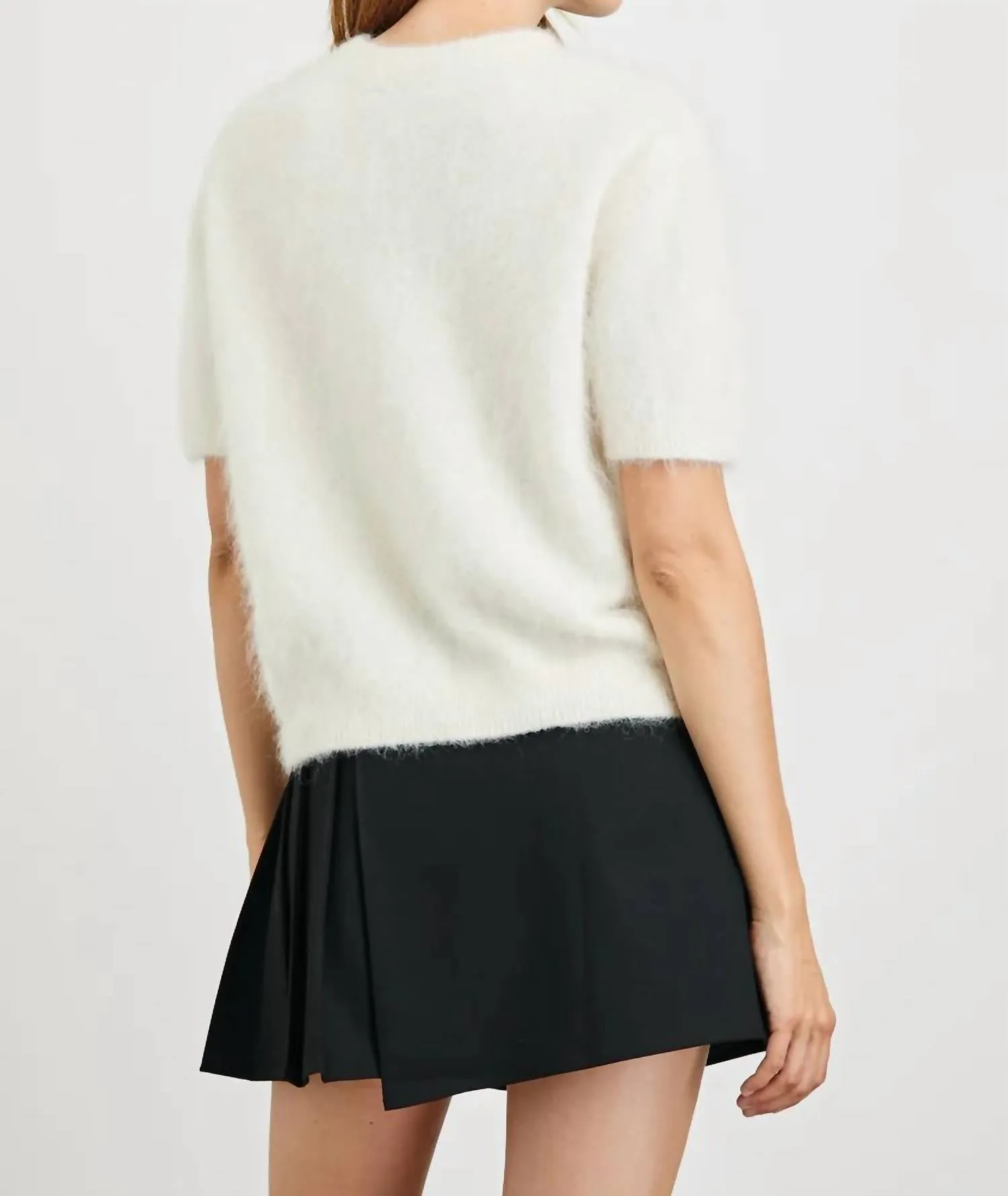 Briar Short Sleeve Sweater In White