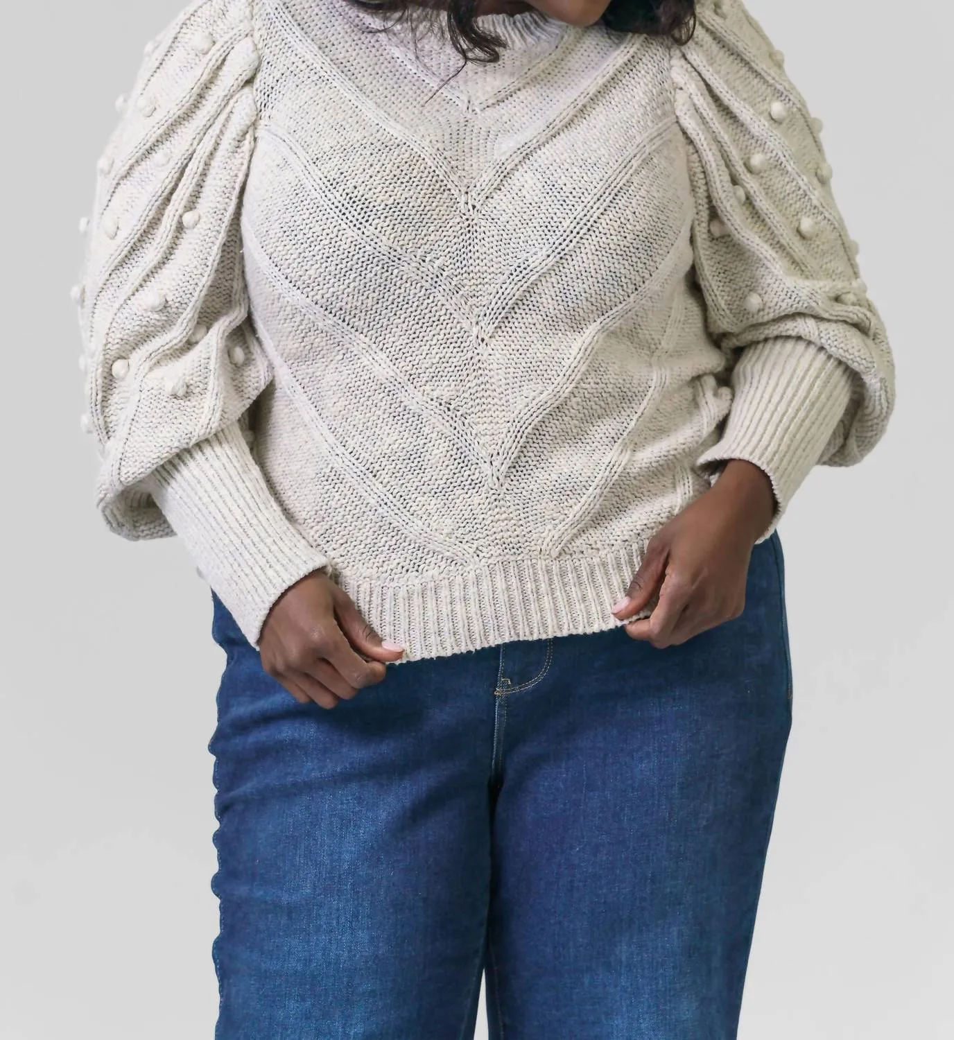 Bridget Sweater - Plus In Grey Mist