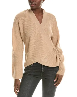 Brodie Cashmere Wool & Cashmere-Blend Ribbed Wrap Cardigan