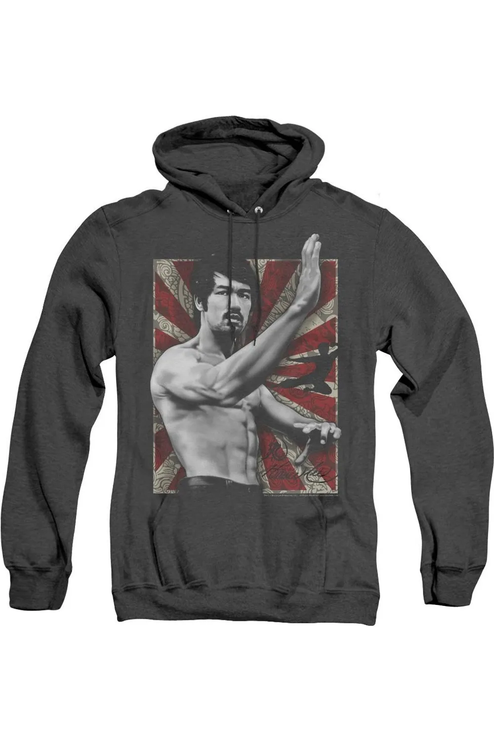 Bruce Lee Concentrate Adult Heather Hoodie