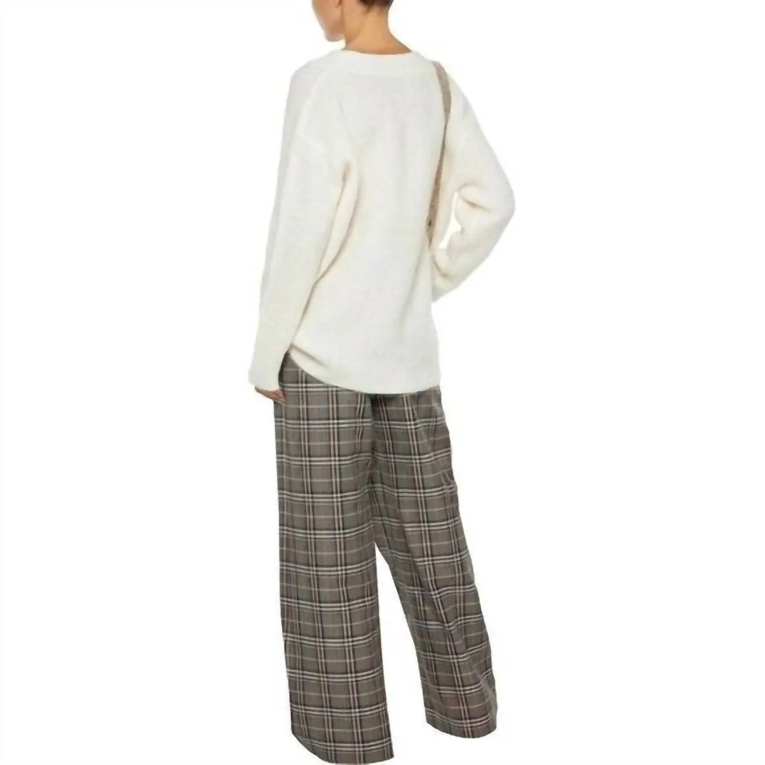 Callahan V Neck Wool Mohair Knit Sweater In Ivory