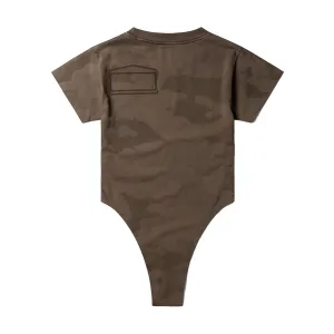 Camo Temple Bodysuit 'Dark Olive'
