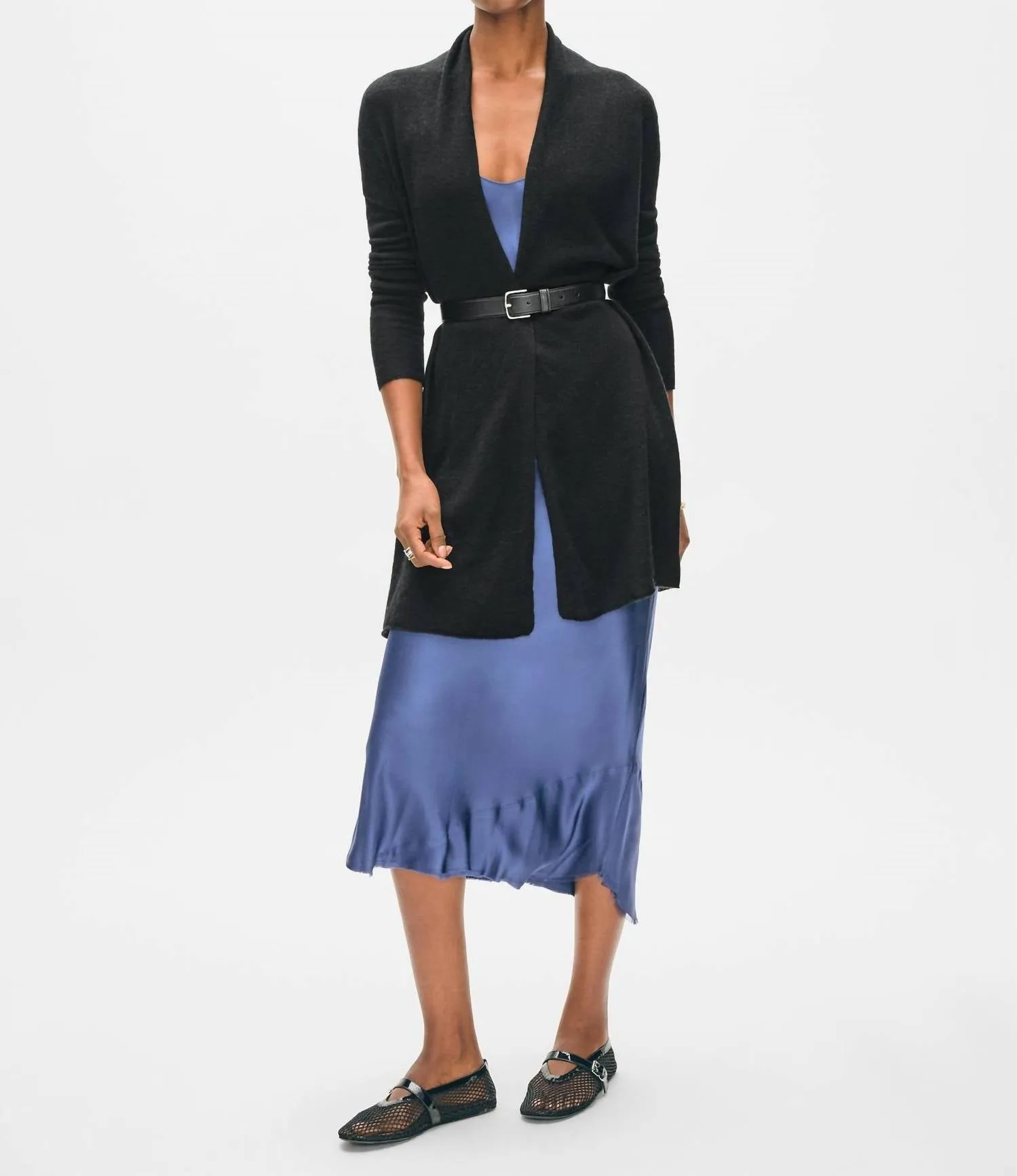 Cashmere Trapeze Cardigan In Black