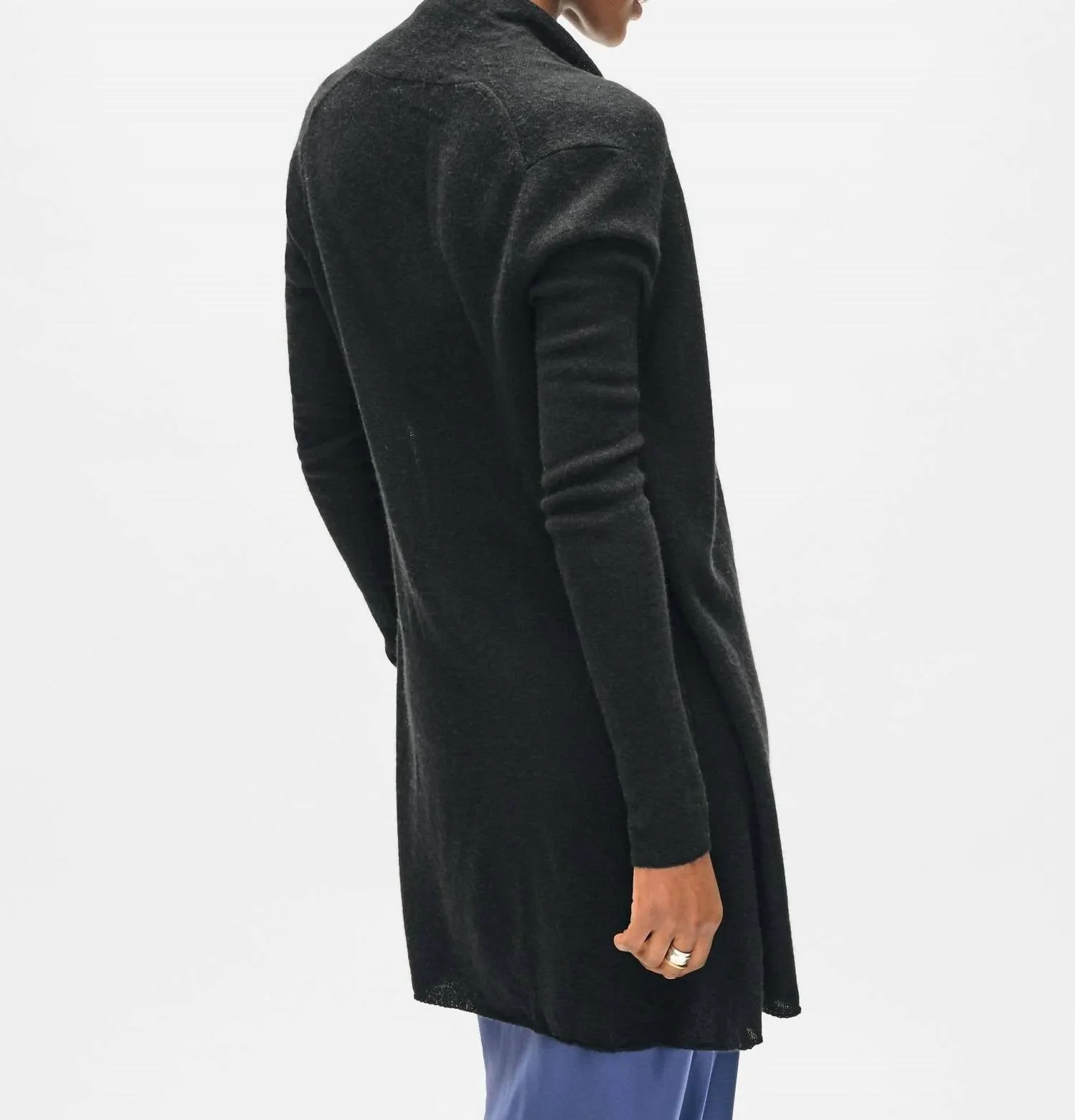 Cashmere Trapeze Cardigan In Black