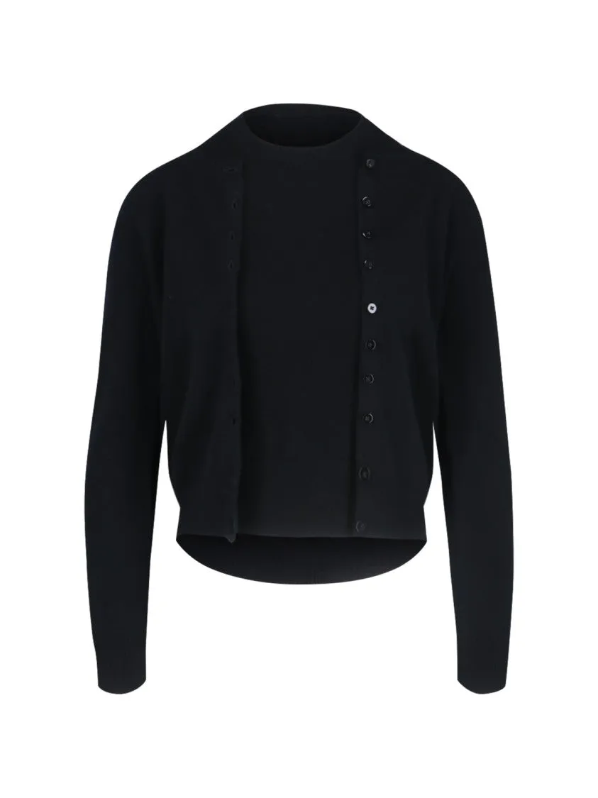 Cashmere Twinset" Black Cardigan