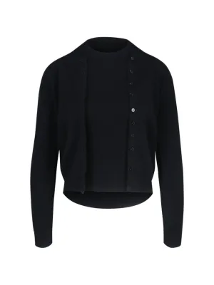 Cashmere Twinset" Black Cardigan