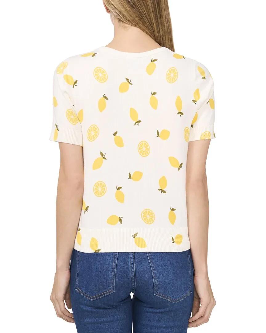 CeCe Lemon Printed Top