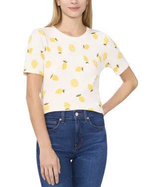CeCe Lemon Printed Top