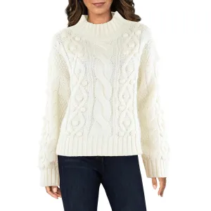 Cecile Womens Ribbed Cable Knit Pullover Sweater