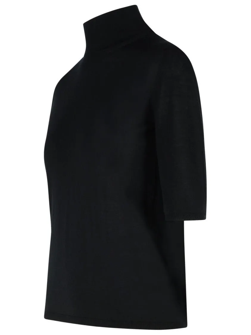 Cecina' Beige Virgin Wool Turtleneck Sweater