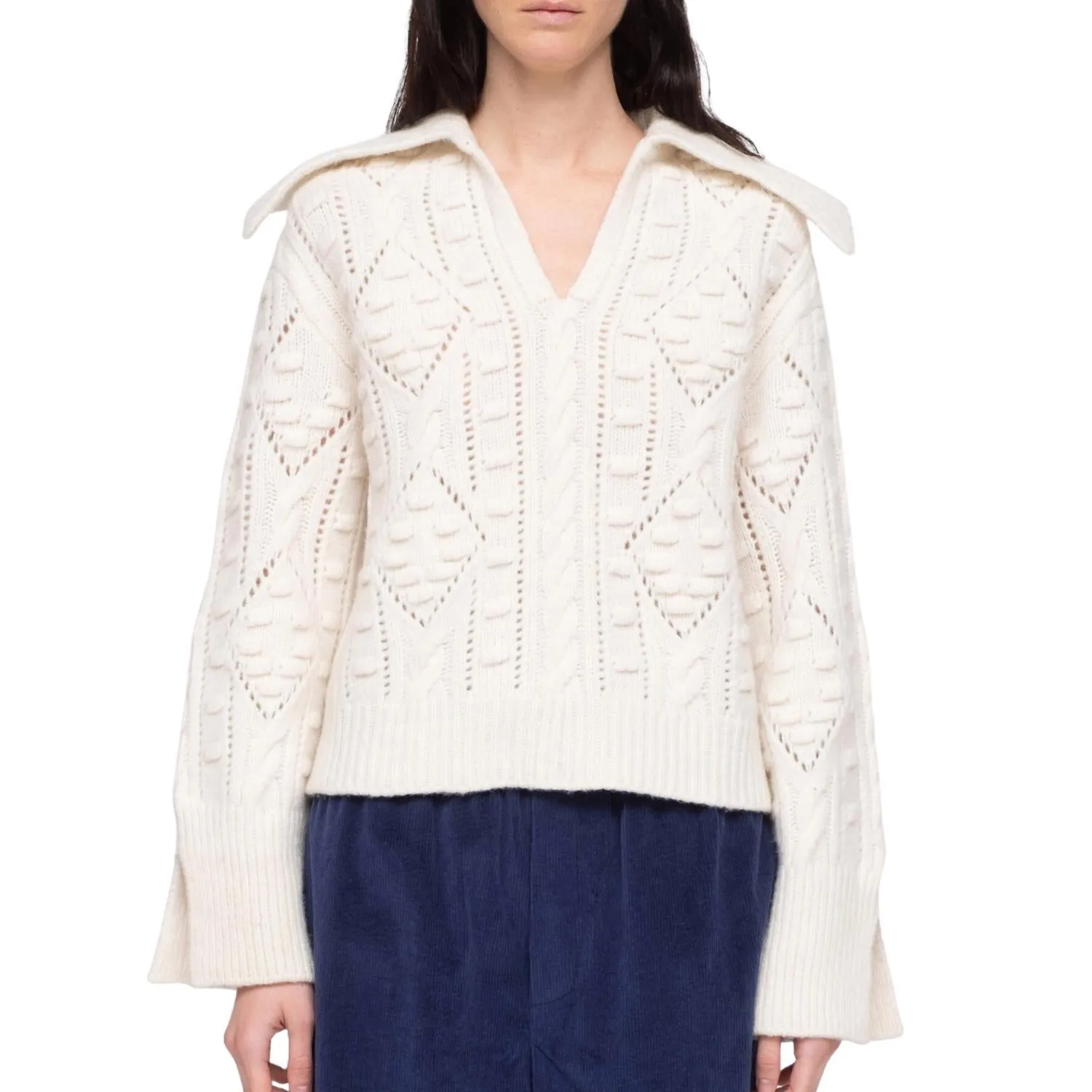 Cele Sweater With Collar In Cream