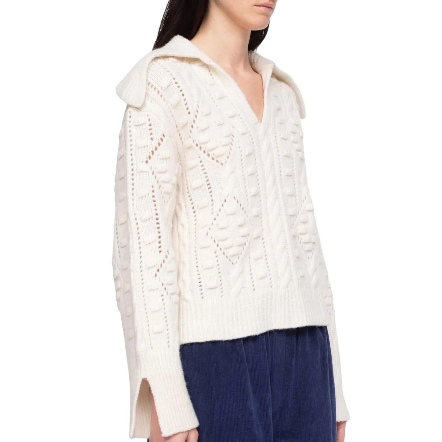 Cele Sweater With Collar In Cream