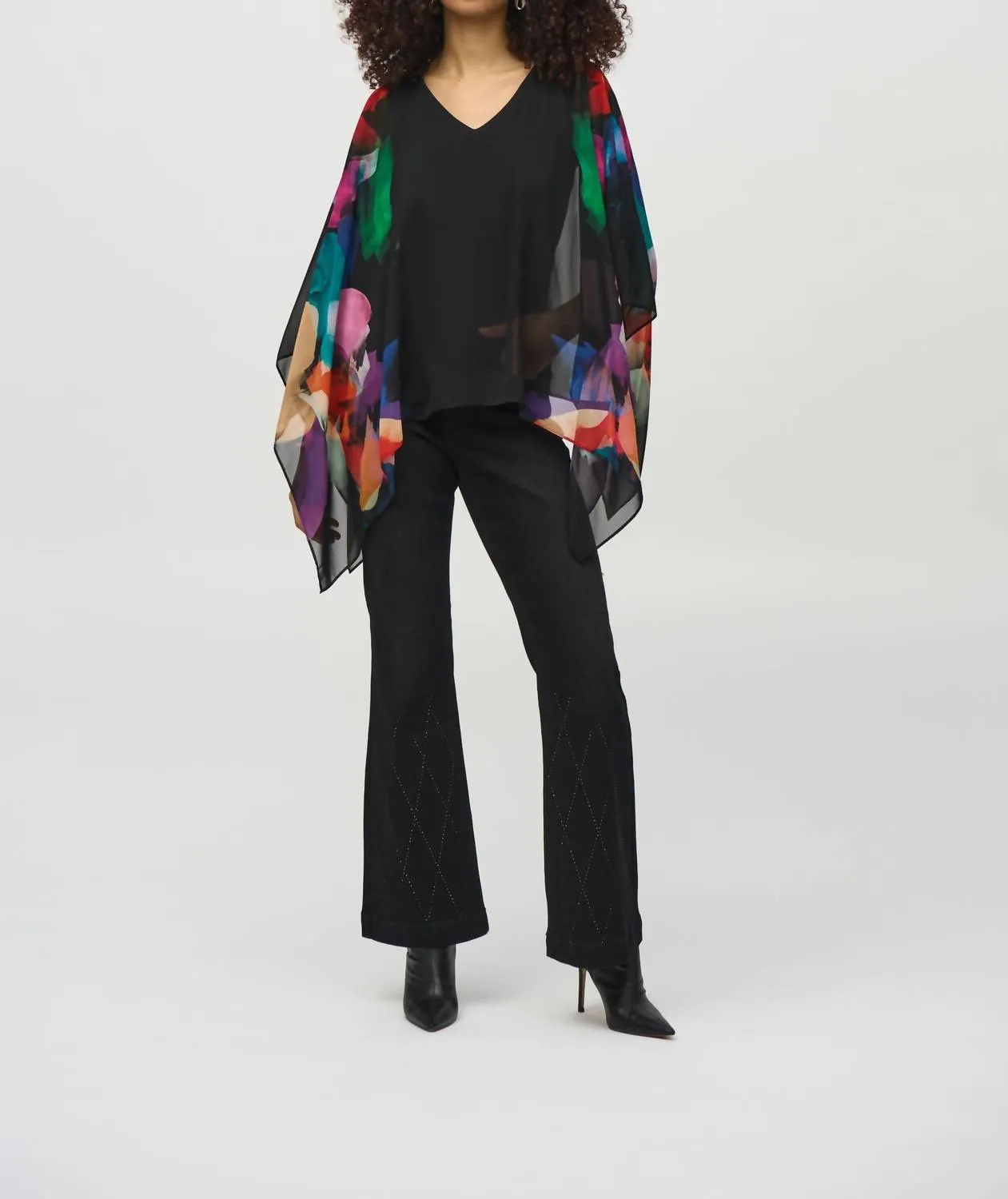 Chiffon Abstract Poncho Top